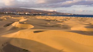 Luchtfoto van de Duinen van Maspalomas op Gran Canaria